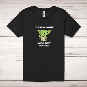 Personalised Yoda Best Teacher - Novelty Adult T-Shirt - Slightly Disturbed