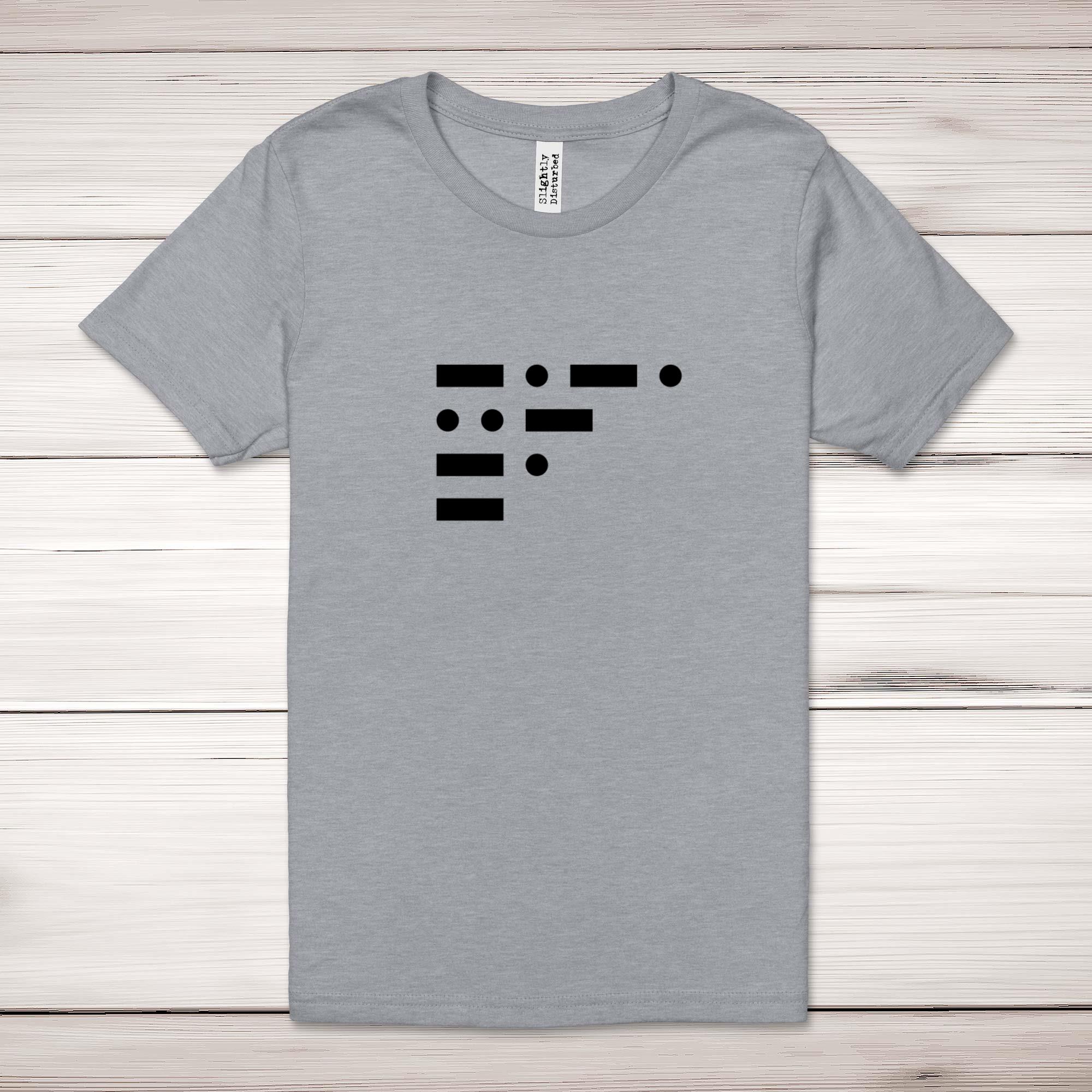 Morse Code Cunt - Rude Adult T-Shirts - Slightly Disturbed