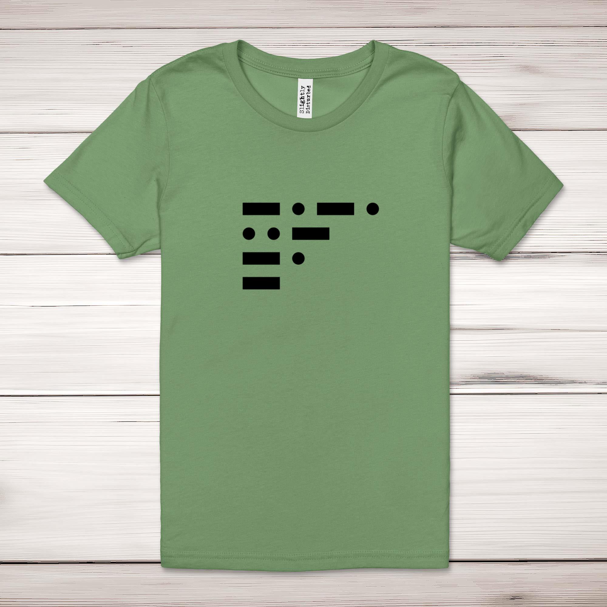 Morse Code Cunt - Rude Adult T-Shirts - Slightly Disturbed