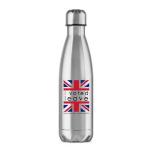 I Voted Leave Idiot - Rude Water Bottles - Slightly Disturbed - Image 1 of 6